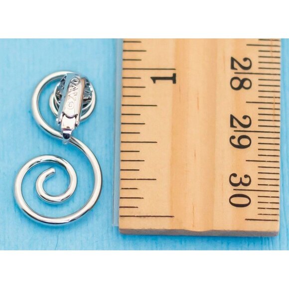 Vintage Silver Tone S-shaped Spiral Clip On Earrings by Avon - N20 - Picture 2 of 2